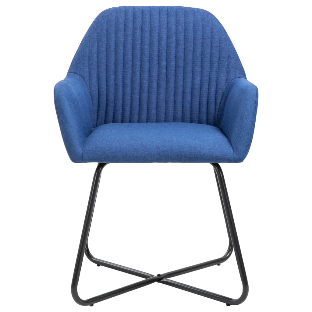 vidaXL Esszimmerstühle 2 Stk. Blau Stoff