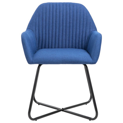 vidaXL Esszimmerstühle 2 Stk. Blau Stoff