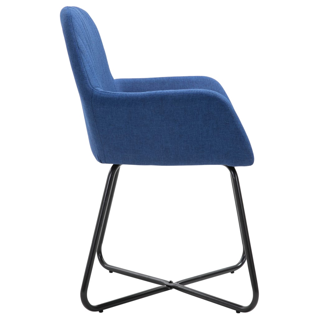 vidaXL Esszimmerstühle 2 Stk. Blau Stoff