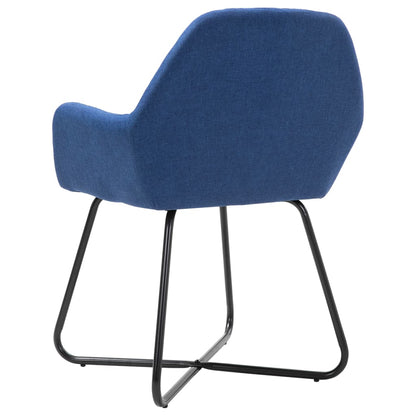 vidaXL Esszimmerstühle 2 Stk. Blau Stoff