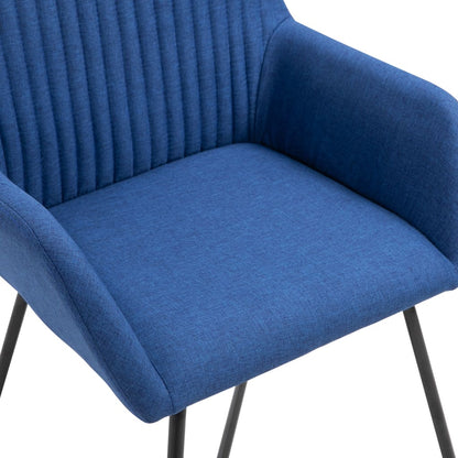 vidaXL Esszimmerstühle 2 Stk. Blau Stoff