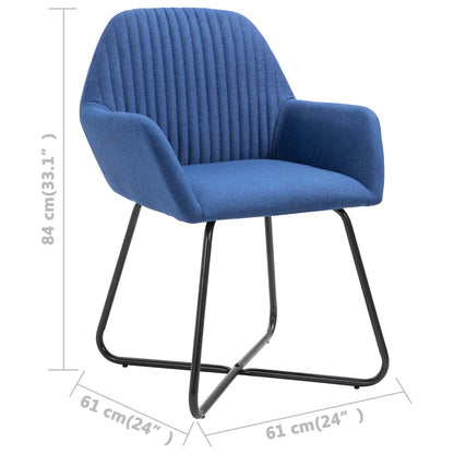 vidaXL Esszimmerstühle 2 Stk. Blau Stoff