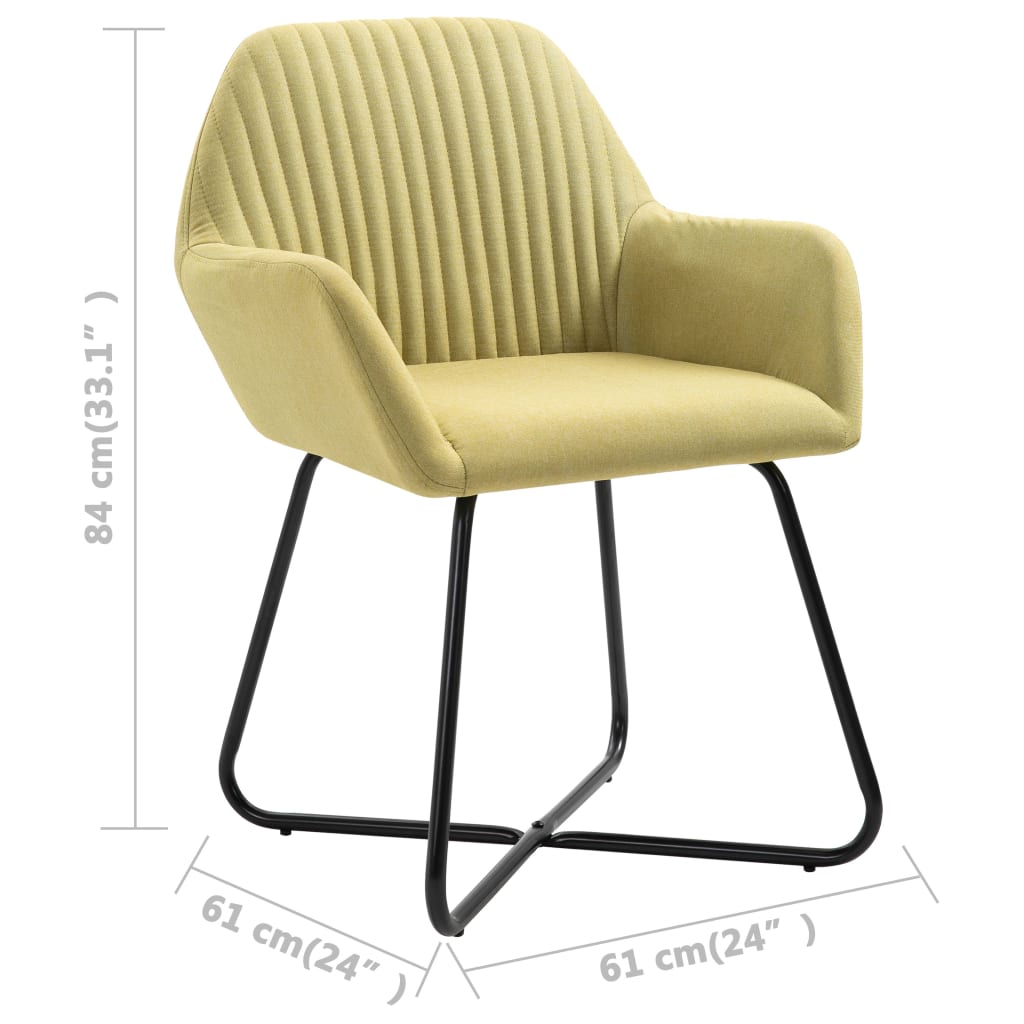 vidaXL Esszimmerstühle 2 Stk. Grün Stoff