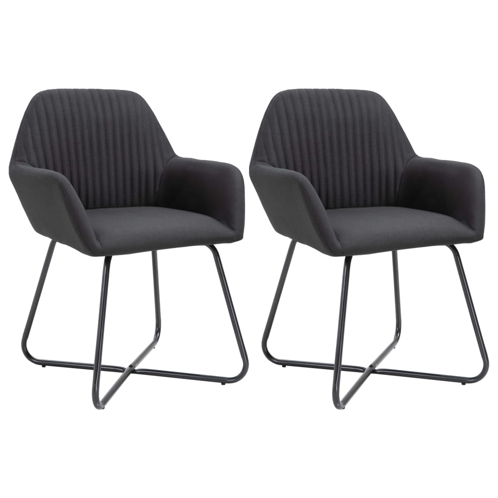 vidaXL Esszimmerstühle 2 Stk. Schwarz Stoff