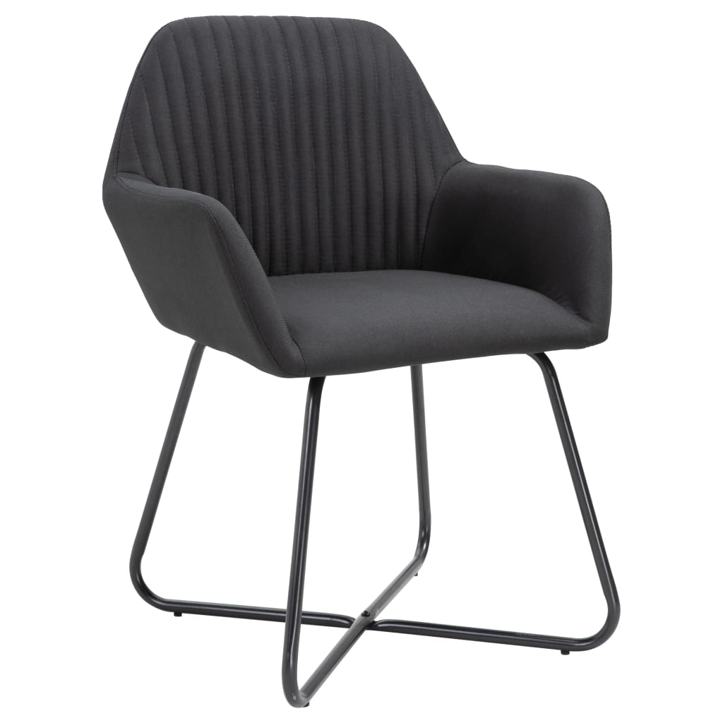 vidaXL Esszimmerstühle 2 Stk. Schwarz Stoff