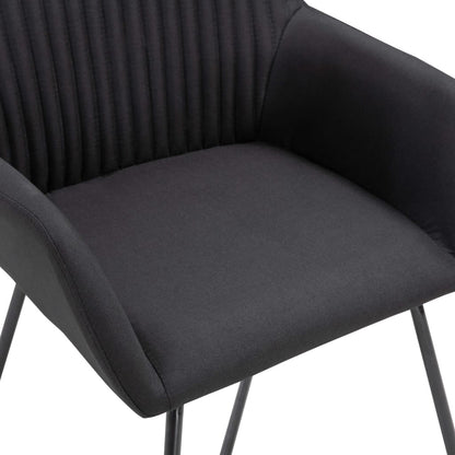 vidaXL Esszimmerstühle 2 Stk. Schwarz Stoff