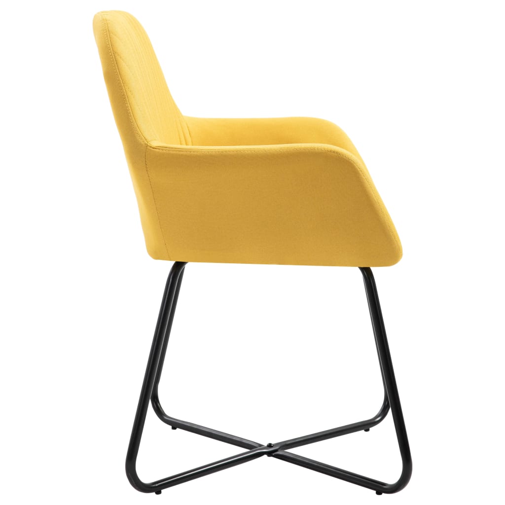 vidaXL Esszimmerstühle 2 Stk. Gelb Stoff
