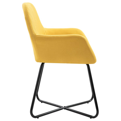 vidaXL Esszimmerstühle 2 Stk. Gelb Stoff