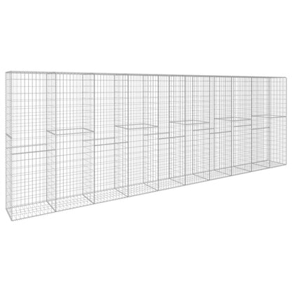 vidaXL Gabionenwand mit Abdeckung Verzinkter Stahl 600 x 50 x 200 cm