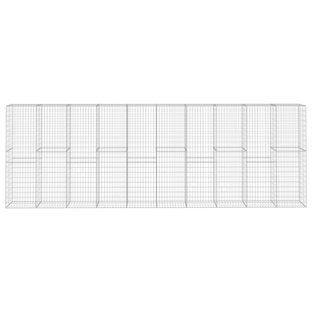 vidaXL Gabionenwand mit Abdeckung Verzinkter Stahl 600 x 50 x 200 cm