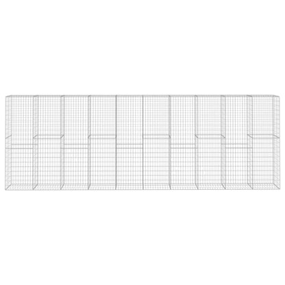 vidaXL Gabionenwand mit Abdeckung Verzinkter Stahl 600 x 50 x 200 cm