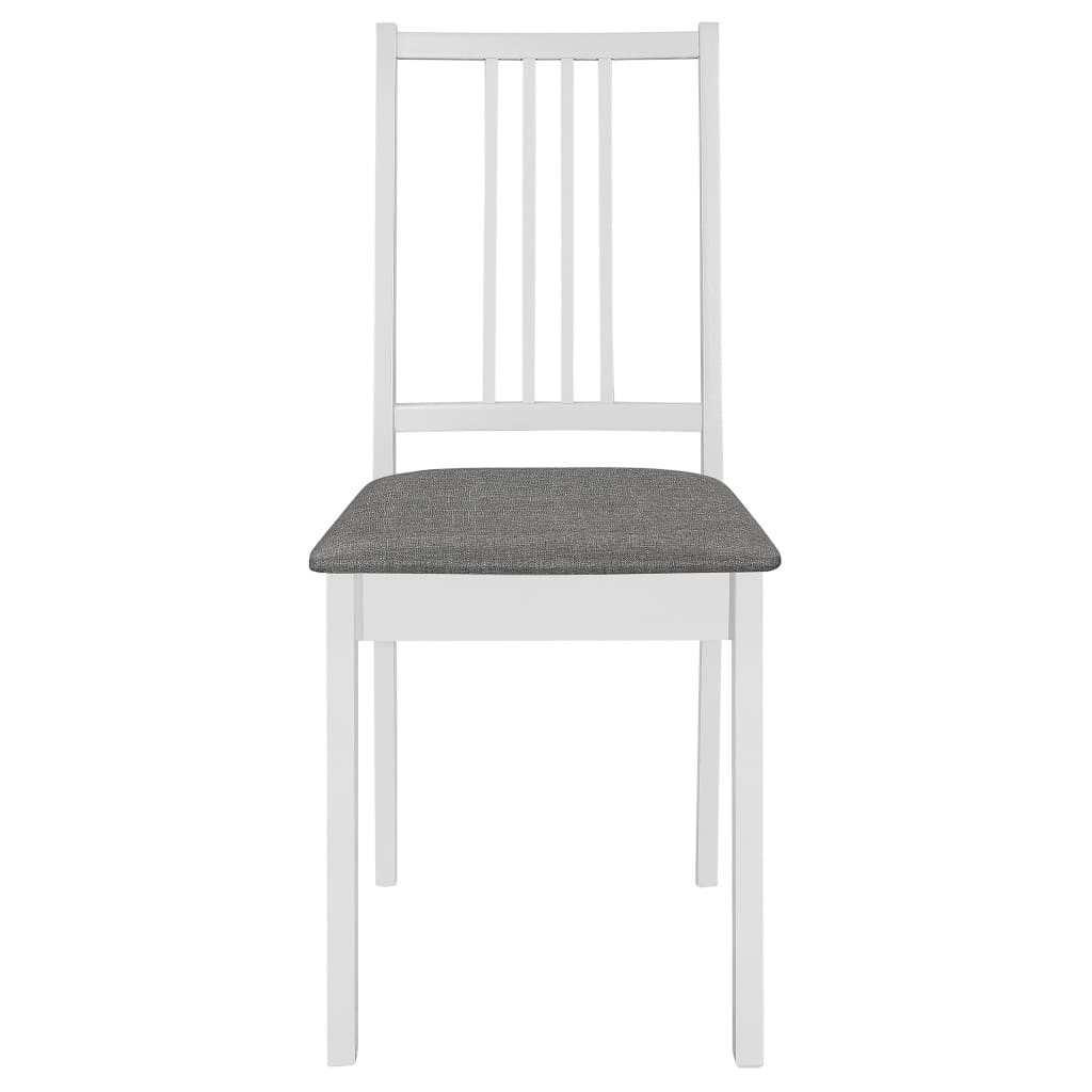 vidaXL Esszimmerstühle mit Polstern 6 Stk. Weiß Massivholz