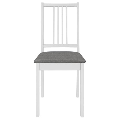 vidaXL Esszimmerstühle mit Polstern 6 Stk. Weiß Massivholz