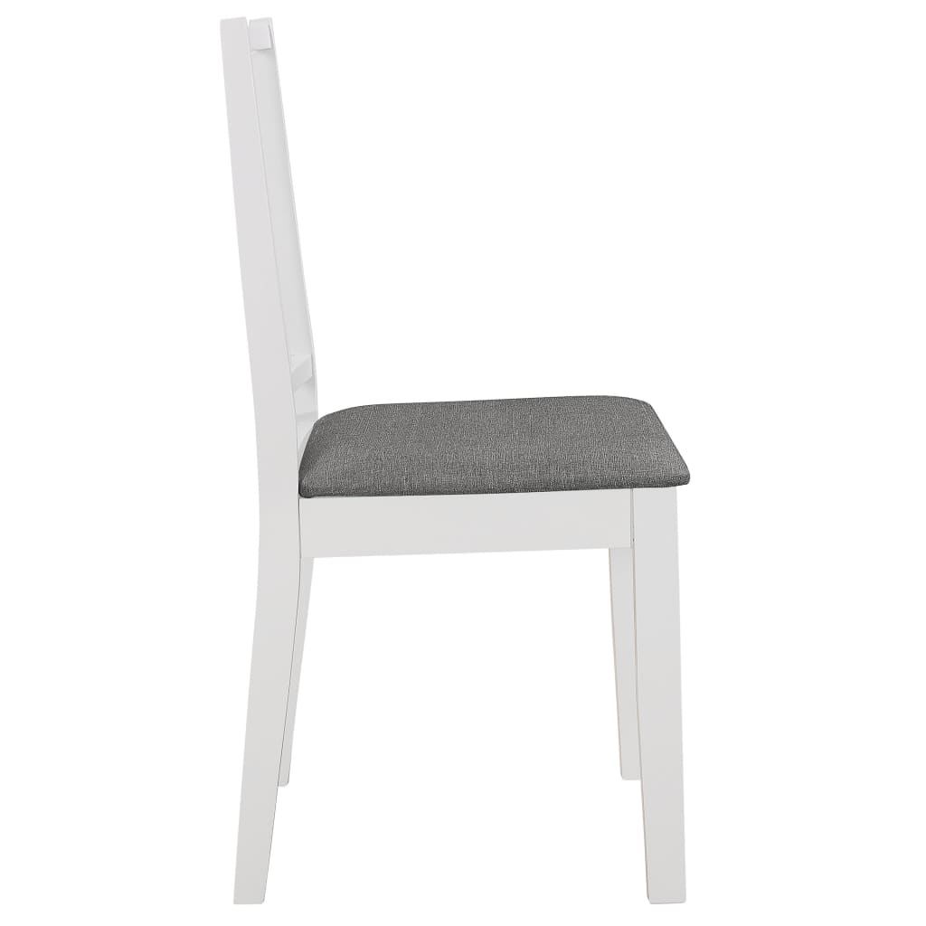vidaXL Esszimmerstühle mit Polstern 6 Stk. Weiß Massivholz