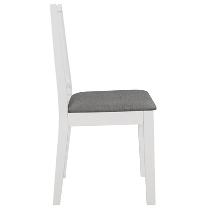 vidaXL Esszimmerstühle mit Polstern 6 Stk. Weiß Massivholz