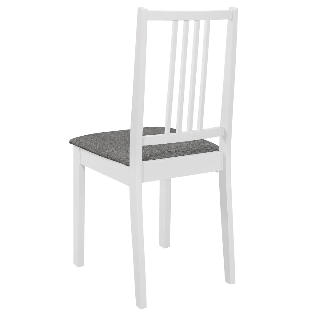 vidaXL Esszimmerstühle mit Polstern 6 Stk. Weiß Massivholz