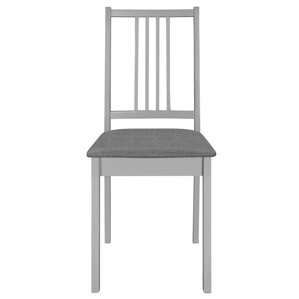 vidaXL Esszimmerstühle mit Polstern 6 Stk. Grau Massivholz