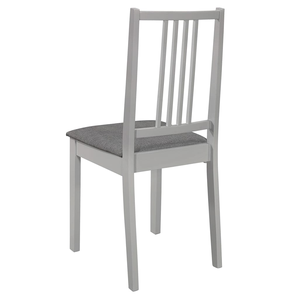 vidaXL Esszimmerstühle mit Polstern 6 Stk. Grau Massivholz