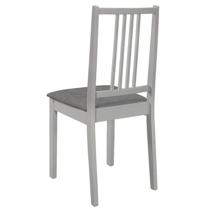 vidaXL Esszimmerstühle mit Polstern 6 Stk. Grau Massivholz