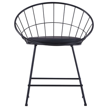vidaXL Chaises de salle à manger avec assise en similicuir 4 pcs Noir Acier