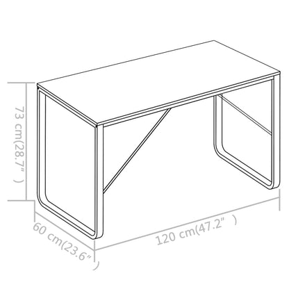 vidaXL Computertisch Schwarz und Eiche 120x60x73 cm