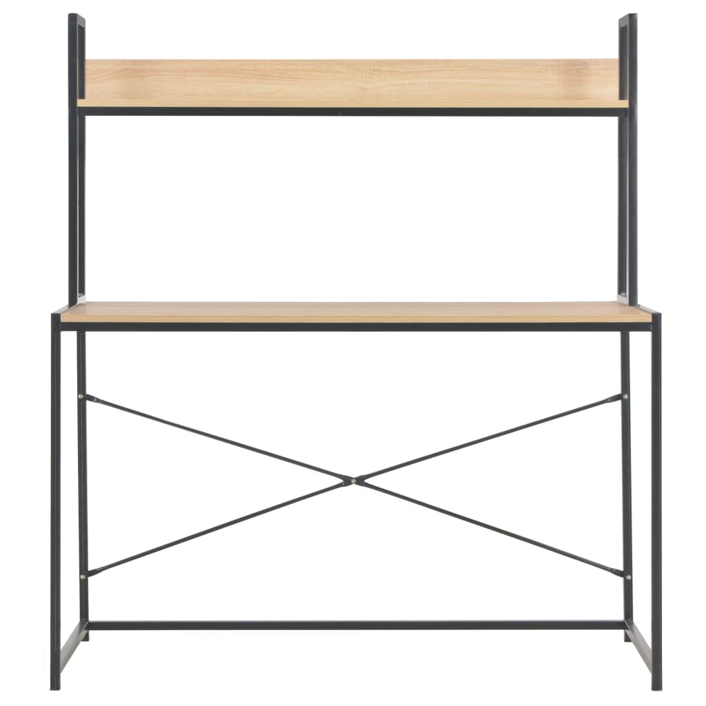vidaXL Computertisch Schwarz und Eiche 120x60x138 cm