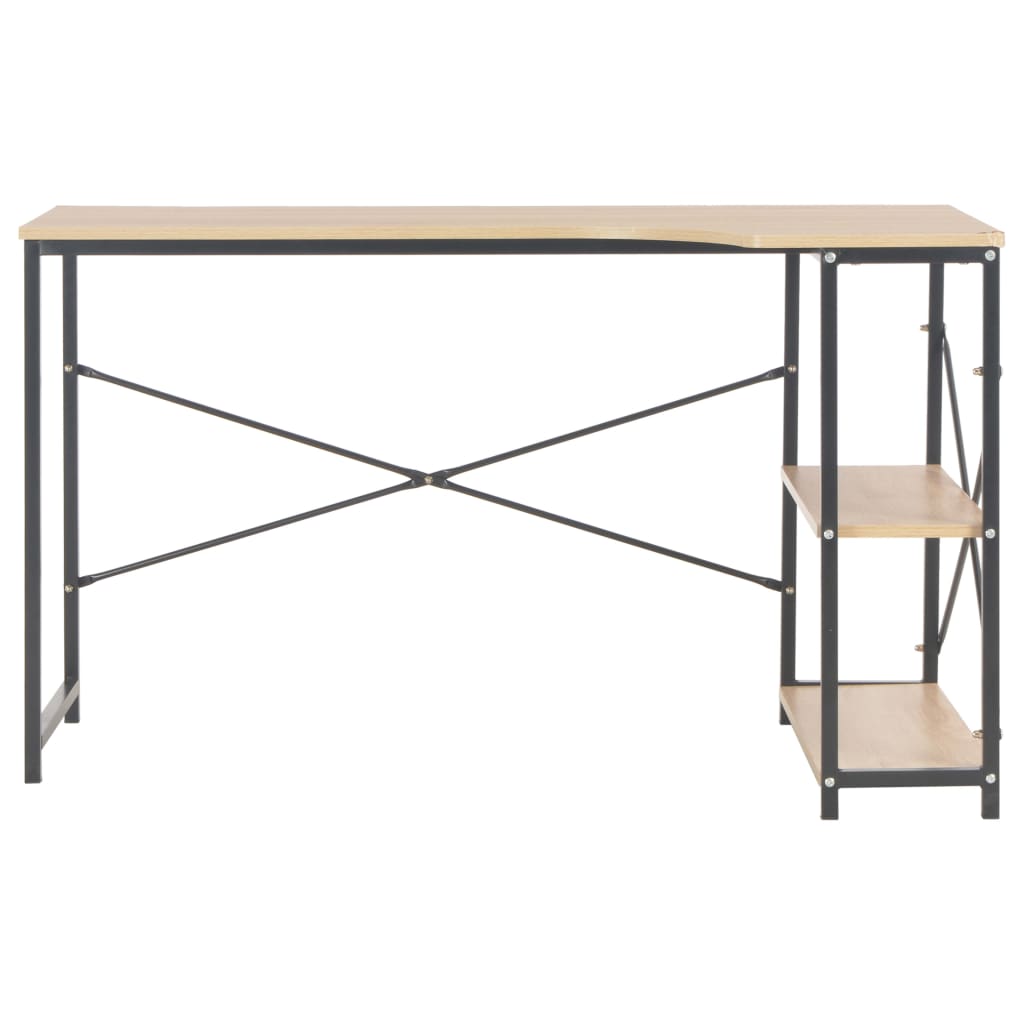 vidaXL Computertisch Schwarz und Eiche 120x72x70 cm