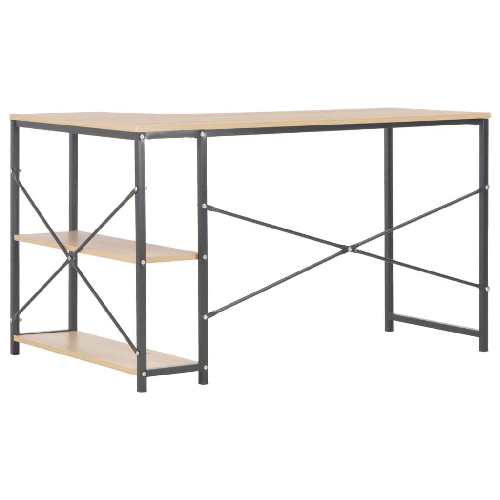 vidaXL Computertisch Schwarz und Eiche 120x72x70 cm