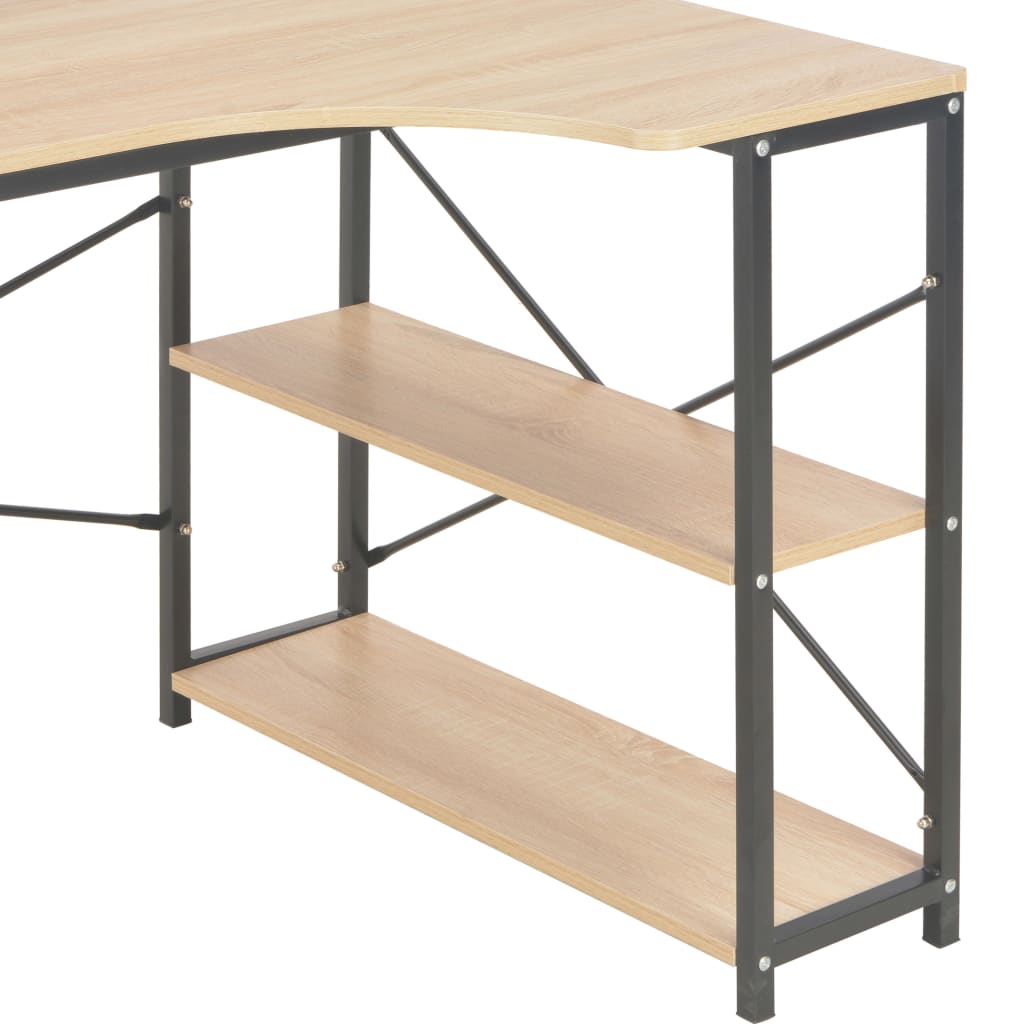vidaXL Computertisch Schwarz und Eiche 120x72x70 cm