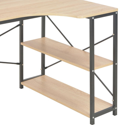 vidaXL Computertisch Schwarz und Eiche 120x72x70 cm