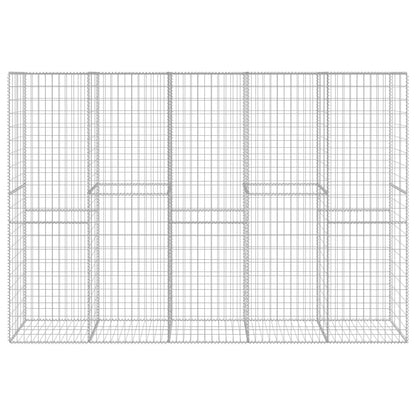 vidaXL Gabionenwand mit Abdeckung Verzinkter Stahl 300 x 50 x 200 cm