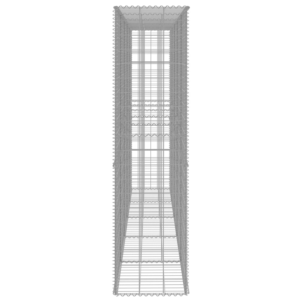 vidaXL Gabionenwand mit Abdeckung Verzinkter Stahl 300 x 50 x 200 cm