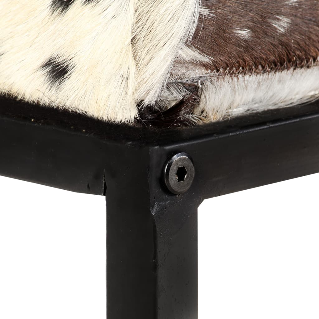 vidaXL Sitzbank 110 cm Schwarz Patchwork Echtes Ziegenleder