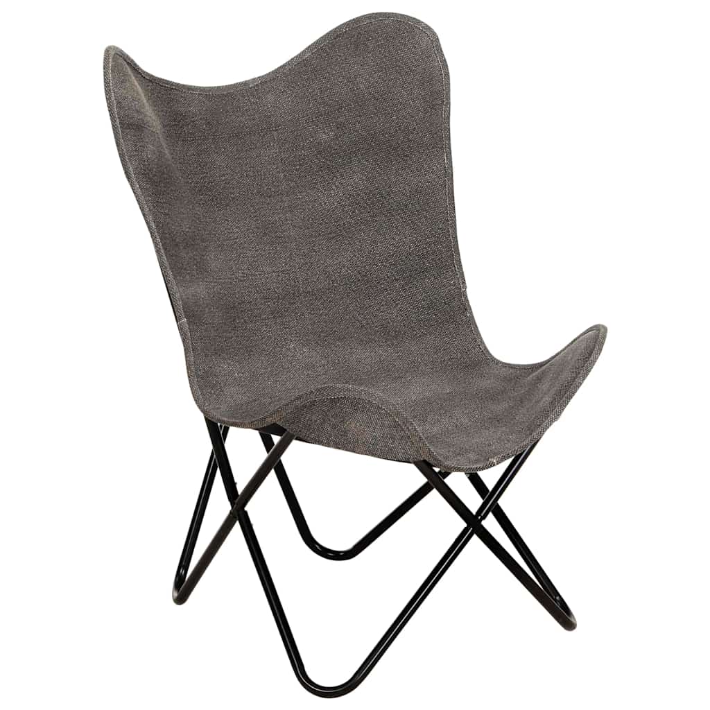 vidaXL Butterfly-Sessel Anthrazit Canvas