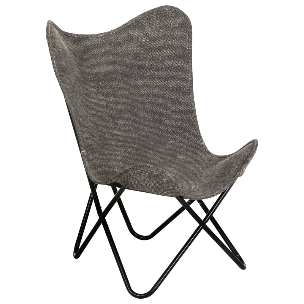 vidaXL Butterfly-Sessel Anthrazit Canvas
