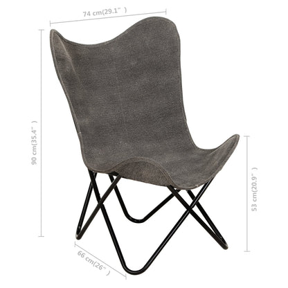 vidaXL Butterfly-Sessel Anthrazit Canvas