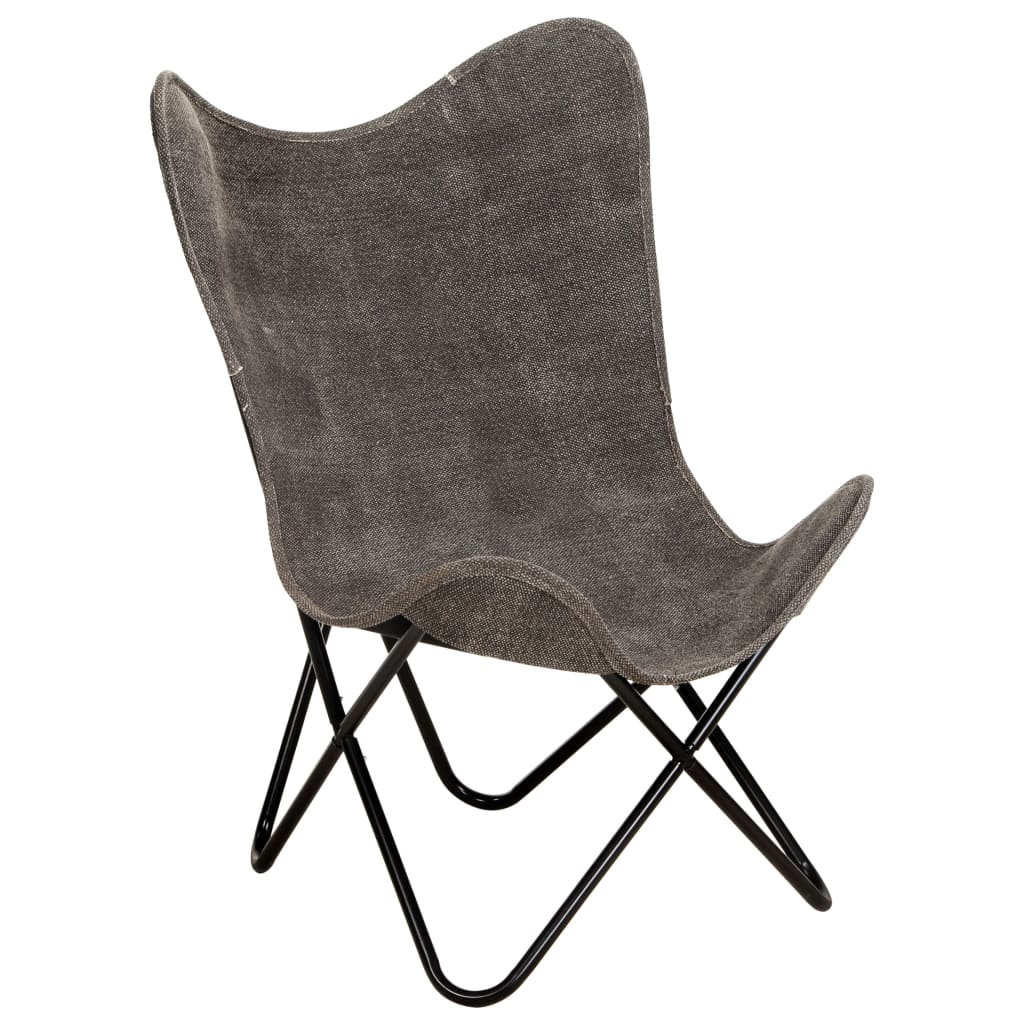 vidaXL Butterfly-Sessel Anthrazit Canvas