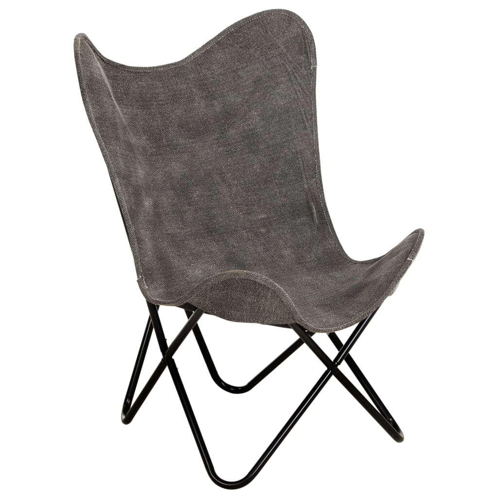 vidaXL Butterfly-Sessel Anthrazit Canvas