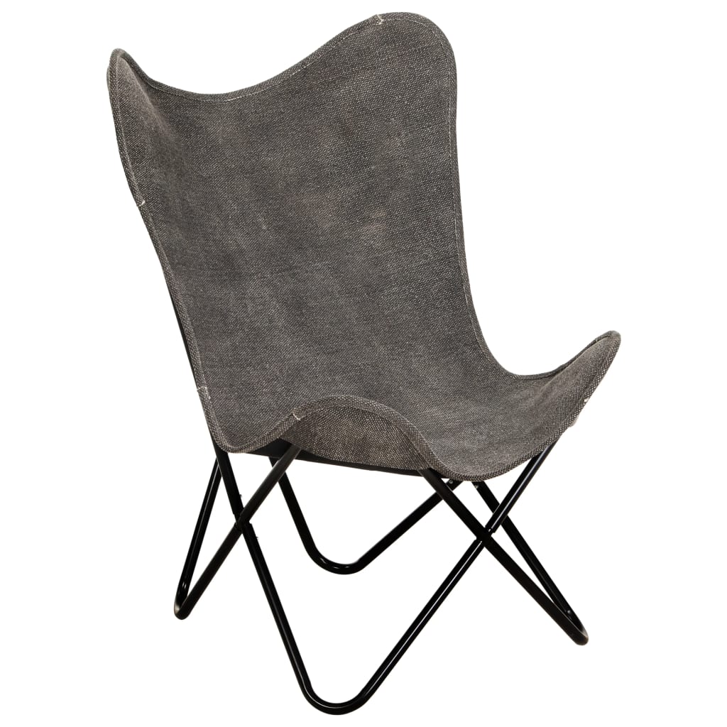 vidaXL Butterfly-Sessel Anthrazit Canvas