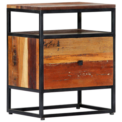vidaXL Nachttisch 40x30x50 cm Massives Altholz und Stahl