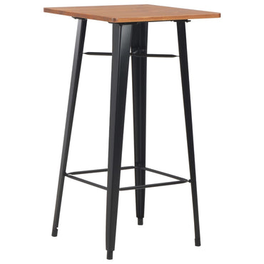 vidaXL 3-teiliges Bar-Set Stahl Braun Schwarz