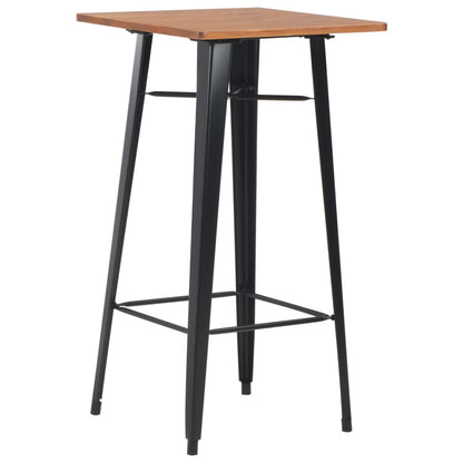 vidaXL 3-teiliges Bar-Set Stahl Braun Schwarz