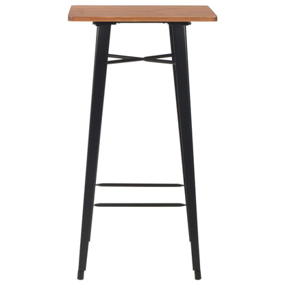 vidaXL 3-teiliges Bar-Set Stahl Braun Schwarz