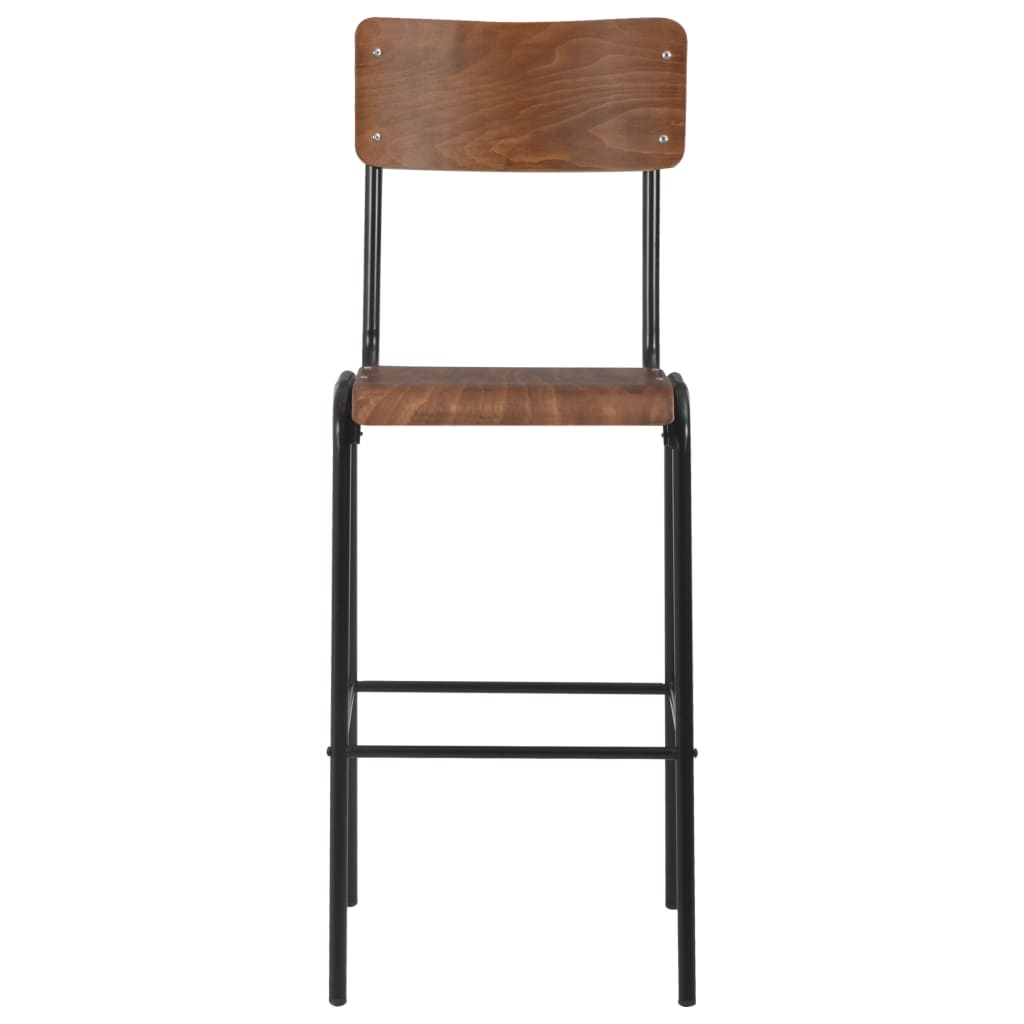 vidaXL 3-teiliges Bar-Set Stahl Braun Schwarz