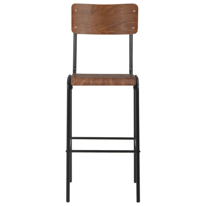 vidaXL 3-teiliges Bar-Set Stahl Braun Schwarz