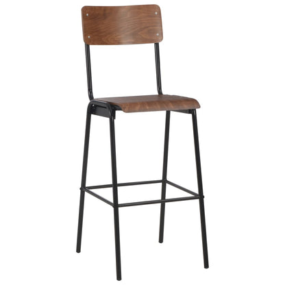 vidaXL 3-teiliges Bar-Set Stahl Braun Schwarz