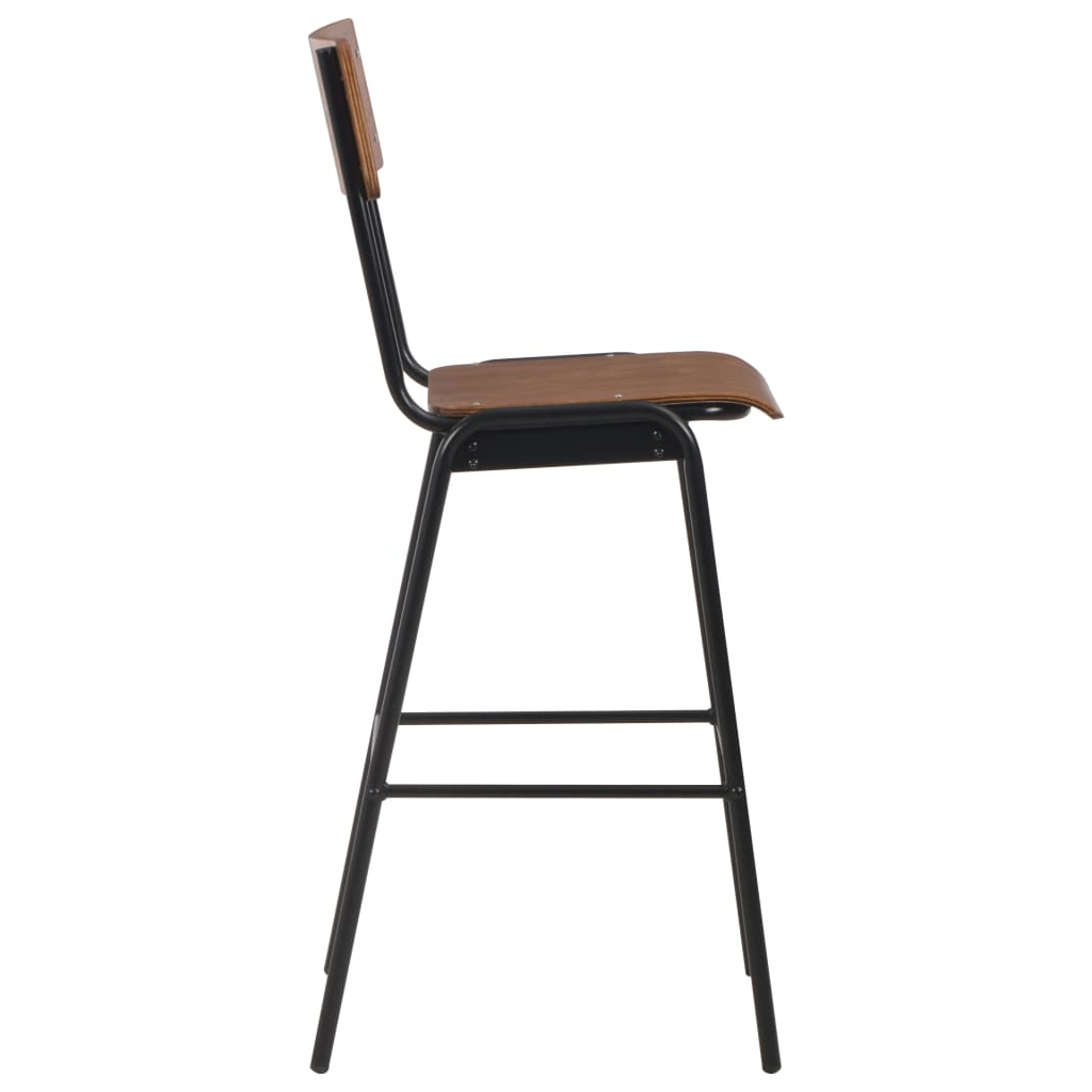 vidaXL 3-teiliges Bar-Set Stahl Braun Schwarz