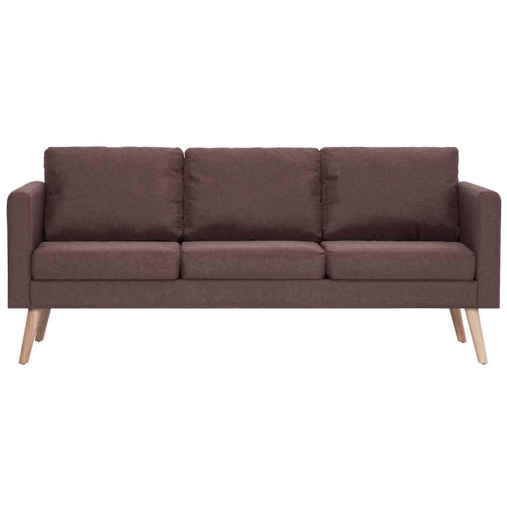 vidaXL 2-tlg. Sofagarnitur Stoff Braun