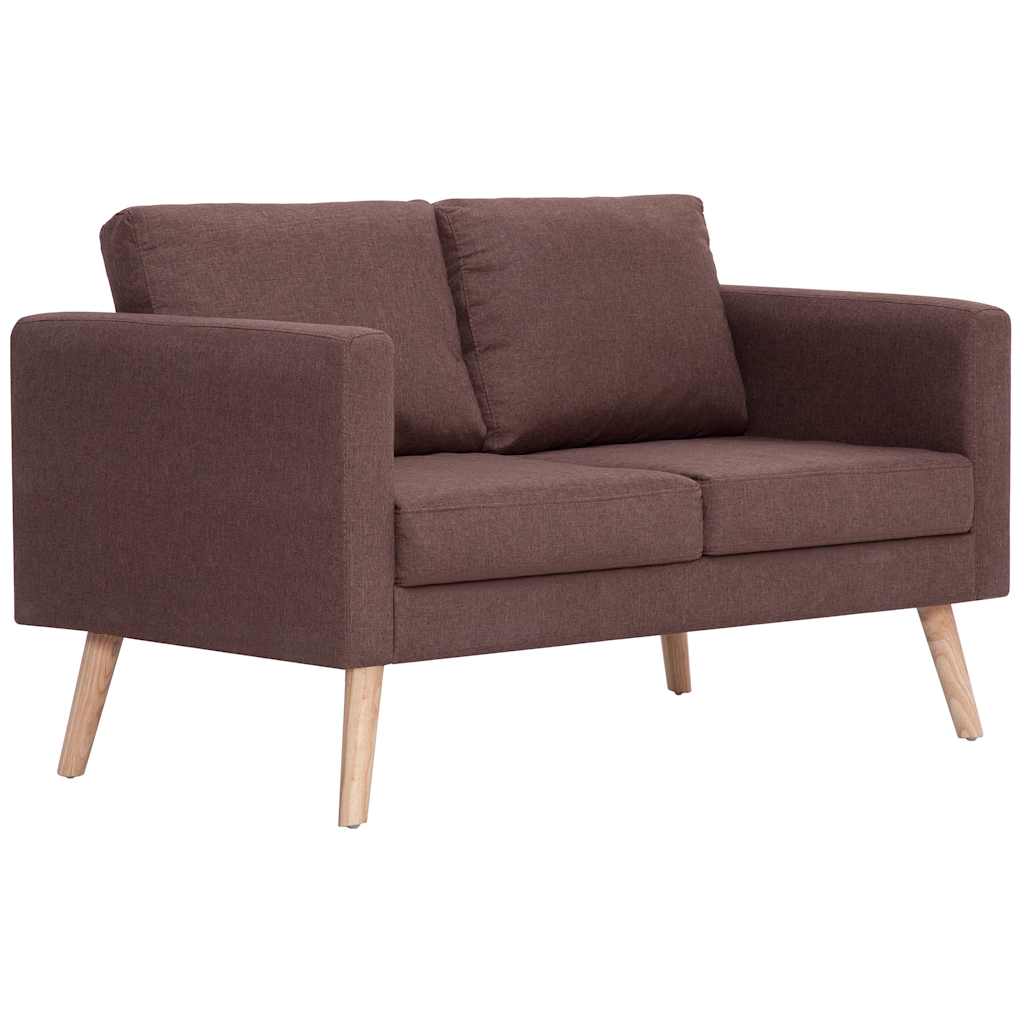vidaXL 2-tlg. Sofagarnitur Stoff Braun