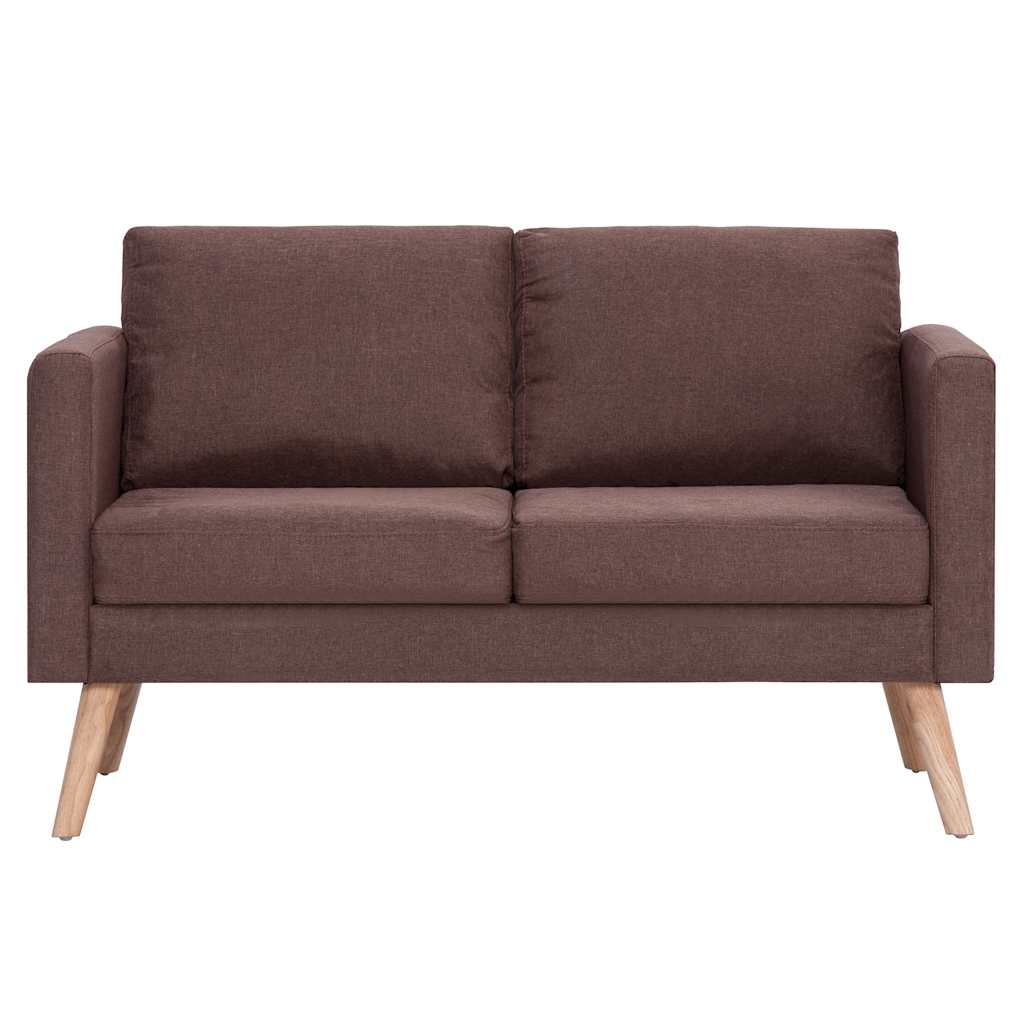 vidaXL 2-tlg. Sofagarnitur Stoff Braun